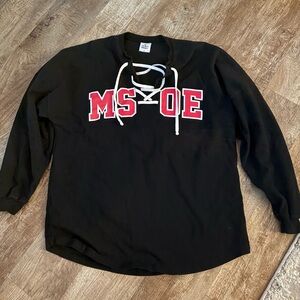 Black MSOE Lace-Up Sweatshirt